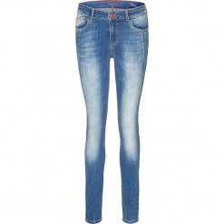 Dżinsy "Lorraine" - Super Skinny fit - w kolorze niebieskim. Niebieskie rurki damskie marki H.I.S, w paski, ze skóry. W wyprzedaży za 173,95 zł.