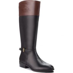 Oficerki LAUREN RALPH LAUREN - Madisen 802712326003 Black/Dark Brown. Czarne buty zimowe damskie Lauren Ralph Lauren, z gumy, na obcasie. Za 829,90 zł.