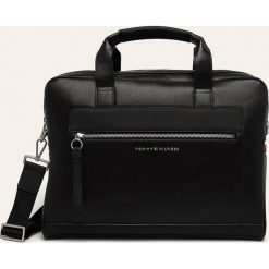 Tommy Hilfiger - Torba. Czarne torby męskie skórzane TOMMY HILFIGER, w paski, ze skóry ekologicznej. W wyprzedaży za 539,90 zł.