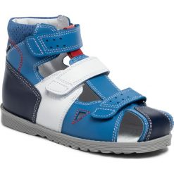 Sandały BARTEK - 86792-5/113 Niebiesko Biały. Niebieskie sandały chłopięce Bartek, ze skóry, bez zapięcia. W wyprzedaży za 159,00 zł.
