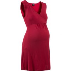 Koszula nocna do karmienia z wiskozy bonprix ciemnoczerwony. Czerwone koszule nocne ciążowe bonprix, bez wzorów, z wiskozy. Za 59,99 zł.