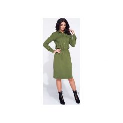 Sukienka koszulowa na jesień. Zielone sukienki damskie marki Bien fashion, na jesień, m, bez wzorów, z bawełny, klasyczne, polo, z długim rękawem, długie, sportowe. Za 159,00 zł.