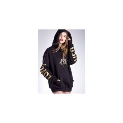 Lover & Fighter Hoodie. Czarne bluzy damskie Fly high store, s, bez wzorów, z elastanu, bez rękawów, z kapturem. Za 269,10 zł.