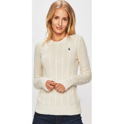 Polo Ralph Lauren - Sweter. Białe swetry damskie Polo Ralph Lauren, s, bez wzorów, z wełny, z krótkim rękawem, krótkie, bez kaptura. Za 669,90 zł.