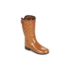 Kalosze Hunter REFINED GLOSS QUILT SHORT. Pomarańczowe kalosze damskie Hunter, bez wzorów. Za 511,20 zł.
