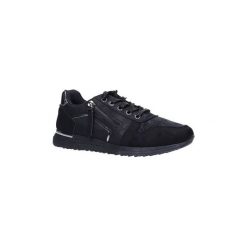 Buty Casu Czarne buty sportowe sznurowane z ozdobnym suwakiem M808-1. Czarne buty sportowe damskie marki Casu, bez wzorów, sportowe. Za 49,99 zł.
