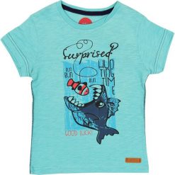 Nativo - T-shirt dziecięcy 104-164 cm. Niebieskie t-shirty męskie marki Nativo, z nadrukiem, z bawełny, z okrągłym kołnierzem. W wyprzedaży za 29,90 zł.
