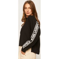 Karl Lagerfeld - Bluza. Czarne bluzy damskie KARL LAGERFELD, s, z aplikacjami, z bawełny, bez rękawów, bez kaptura. W wyprzedaży za 579,90 zł.