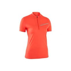 Koszulka do biegania Trail damska różowa. Różowe bluzki damskie KALENJI, bez wzorów, z elastanu, bez kołnierzyka. Za 59,99 zł.
