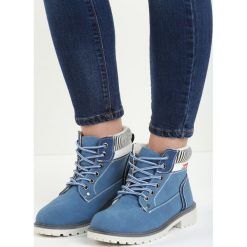 Granatowe Traperki Fashion Casual. Szare buty zimowe damskie Born2be, na płaskiej podeszwie. Za 99,99 zł.