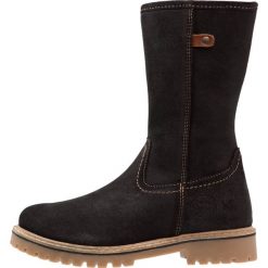 Bullboxer Kozaki black. Czarne buty zimowe damskie marki Bullboxer, z materiału, na wysokim obcasie. W wyprzedaży za 189,50 zł.