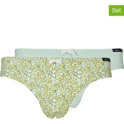 Figi (2 pary) w kolorze miętowo-żółtym. Żółte majtki dziewczęce Skiny Girls. W wyprzedaży za 35,95 zł.