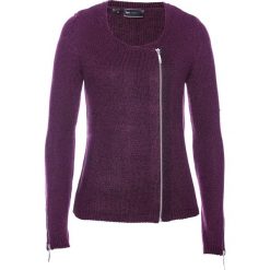 Sweter rozpinany bonprix czarny bez melanż. Fioletowe swetry damskie bonprix, bez wzorów, bez rękawów, bez kaptura. Za 119,99 zł.