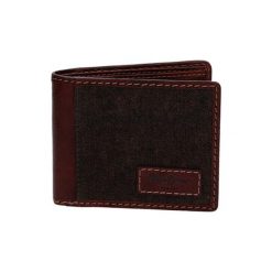 Portfele męskie: Skórzany portfel w kolorze brązowym – (D)10,5 x (S)8,5 cm