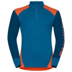 Odlo Koszulka tech. Shirt l/s turtle neck 1/2 zip WARM Revel - 150672 - 150672/30366/L. Niebieskie koszulki sportowe męskie marki Odlo, l. Za 180,04 zł.
