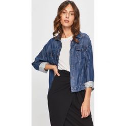 Answear - Kurtka jeansowa. Niebieskie kurtki damskie ANSWEAR, s, bez wzorów, z bawełny, długie. W wyprzedaży za 59,90 zł.