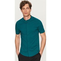 Koszule męskie: Elegancka koszula super slim fit – Turkusowy