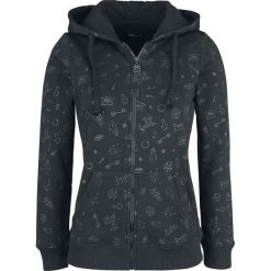 Bluzy rozpinane damskie: Gothicana by EMP Freaking Out Loud Bluza z kapturem rozpinana damska czarny