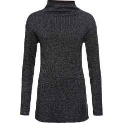 Sweter dzianinowy z lureksową nitką bonprix czarno-srebrny. Czarne swetry damskie bonprix, bez wzorów, z dzianiny, z długim rękawem, długie, bez kaptura. Za 99,99 zł.