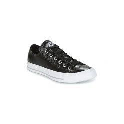 Buty Converse CHUCK TAYLOR ALL STAR CRINKLED PATENT LEATHER OX BLACK/BLACK/WHI. Czarne trampki i tenisówki damskie Converse, bez wzorów, bez zapięcia. Za 319,20 zł.