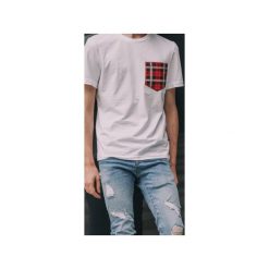 Szkocka Krata. Białe t-shirty męskie Mr. hammer, m, bez wzorów, z elastanu, bez kołnierzyka. Za 99,99 zł.