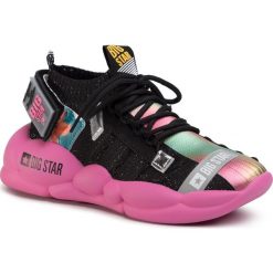 Sneakersy BIG STAR - FF274A583A Black/Pink. Czarne półbuty damskie BIG STAR, bez wzorów, ze skóry ekologicznej, retro, bez obcasa, na płaskiej podeszwie, bez zapięcia. Za 259,00 zł.