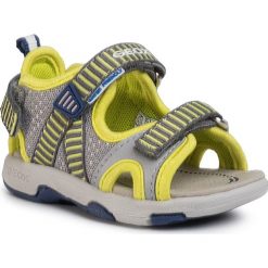Sandały GEOX - B S. Multy B. B B020FB 01415 C1172 M Grey/Lime Green. Szare sandały chłopięce Geox, ze skóry ekologicznej, bez zapięcia. W wyprzedaży za 189,00 zł.