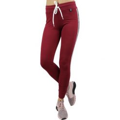GymHero Leggins BURGUND-STARS leginsy damskie bordowe XS. Czerwone legginsy sportowe damskie Gym Hero, s, bez wzorów, z elastanu, na fitness i siłownię. Za 169,99 zł.