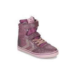 Buty Dziecko Hummel SLIMMER STADIL GLITTER JR. Fioletowe trampki dziewczęce Hummel, bez wzorów, bez zapięcia. Za 231,20 zł.