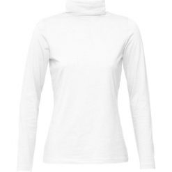 Shirt ze stretchem i golfem, długi rękaw bonprix biały. Białe koszulki damskie bonprix, bez wzorów, z golfem. Za 44,99 zł.