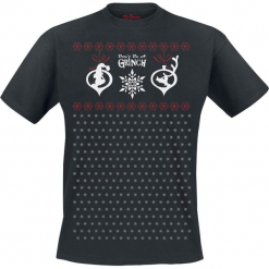 Der Grinch Christmas T-Shirt czarny. Czarne t-shirty męskie z nadrukiem Der Grinch, l, z okrągłym kołnierzem. Za 74,90 zł.