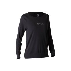 Koszulka Gym 500. Czarne bluzki sportowe damskie DOMYOS, xs, z bawełny, z długim rękawem. Za 39,99 zł.