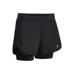 Spodenki 2 w 1 fitness kardio 900 damskie. Czarne bermudy damskie DOMYOS, s, na fitness i siłownię. Za 64,99 zł.