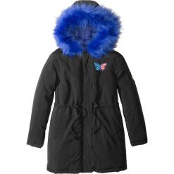 Kurtka parka z kołnierzem z futerkiem bonprix czarny. Czarne kurtki dziewczęce bonprix, na zimę, bez wzorów, z kapturem. Za 89,99 zł.