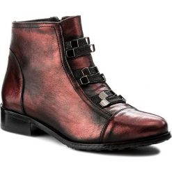 Botki damskie lity: Botki EKSBUT - 67-4716-F95-1G Bordo/Czarny