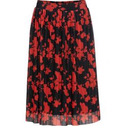 Spódnica plisowana bonprix czarno-czerwony w kwiaty. Czarne spódniczki damskie bonprix, z nadrukiem. Za 109,99 zł.