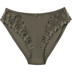 Figi bonprix ciemnooliwkowy. Zielone figi marki bonprix, z haftami. Za 34,99 zł.