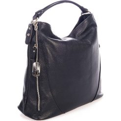 Torebki klasyczne damskie: Skórzana torebka w kolorze czarnym – 40 x 28 x 15 cm