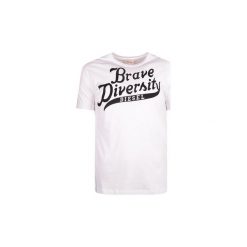 T-shirty z krótkim rękawem Diesel 00S3YC-0R919-100 / T-Brave-Diversity-R. Białe t-shirty męskie Diesel, s, bez wzorów, bez kołnierzyka, krótkie. Za 109,00 zł.