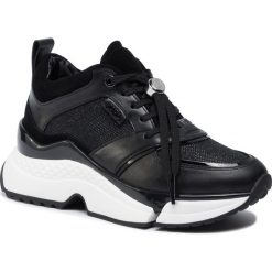 Sneakersy KARL LAGERFELD - KL61631 Black Lthr/Textile. Czarne półbuty damskie KARL LAGERFELD, na co dzień, bez wzorów, z zamszu, bez obcasa, na płaskiej podeszwie, bez zapięcia. Za 929,00 zł.