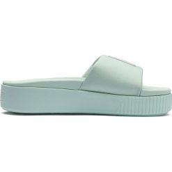 Klapki Puma Platform Slide 366121-11. Klapki damskie Puma, bez wzorów, ze skóry, na wysokim obcasie, na platformie. W wyprzedaży za 129,99 zł.