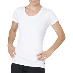 Koszulka Asics Capsleeve Top W Biała. Białe bluzki damskie Asics, bez wzorów, bez kołnierzyka. Za 89,99 zł.