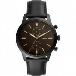 Zegarek FOSSIL - Townsman FS5585 Black/Black. Czarne zegarki męskie Fossil, ze stali. Za 769,00 zł.