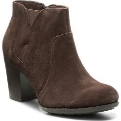 Botki damskie: Botki CLARKS - Enfield Senya 261288484 Dark Brown Suede