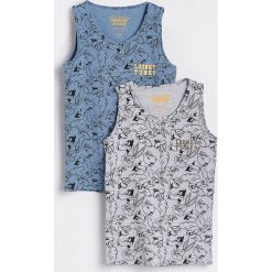 Bawełniany podkoszulek Zwariowane Melodie 2 pack - Szary. Szare podkoszulki męskie Reserved, bez wzorów, z bawełny, bez rękawów. Za 29,99 zł.