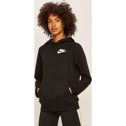 Nike - Bluza. Czarne bluzy damskie Nike, s, z nadrukiem, z bawełny, bez rękawów, z kapturem. W wyprzedaży za 249,90 zł.