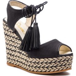 Espadryle ESPADRILLES - Noto 22230-35894-1 Lona Summer/Negro. Czarne espadryle damskie Espadrilles, z aplikacjami, ze skóry, bez obcasa, na obcasie. W wyprzedaży za 359,00 zł.