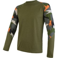 Sensor koszulka męska z długim rękawem Merino Impress Safari/Camo, S. Zielone koszulki męskie termoaktywne Sensor, s, z nadrukiem, z materiału, z długim rękawem. Za 272,00 zł.