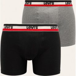 Levi's - Bokserki (2-pack). Czarne bokserki męskie Levi's®, s, z nadrukiem, z elastanu. W wyprzedaży za 99,90 zł.