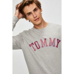 Tommy Jeans - Bluza. Szare bluzy męskie rozpinane Tommy Jeans, l, z nadrukiem, z bawełny, bez kaptura. Za 299,90 zł.